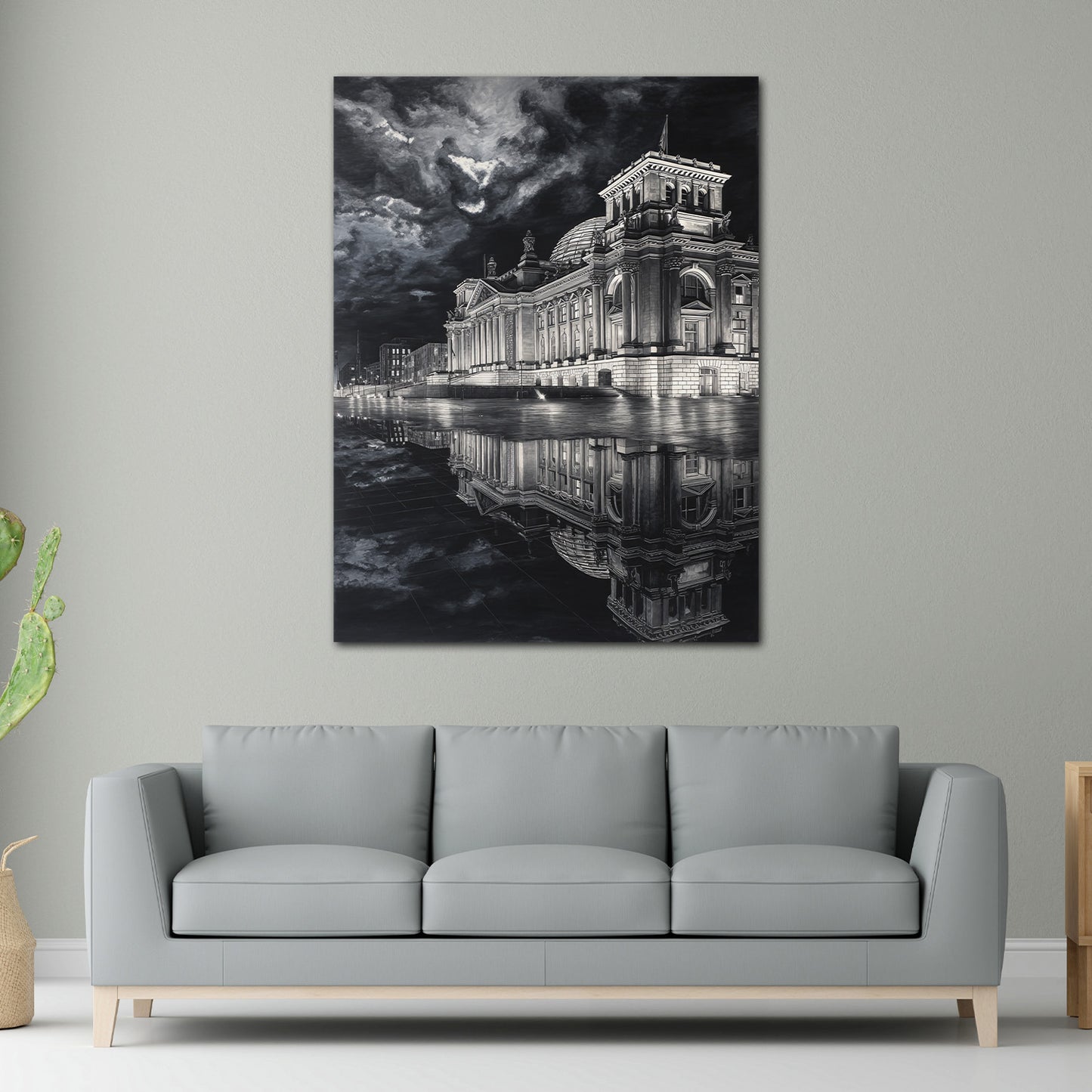 Spiegelung Berlin Reichstag historische Architektur Wandbild