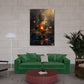Spiritueller Buddha im Wasser Licht Flamme Lotusblumen Wandbild