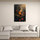 Spiritueller Buddha im Wasser Licht Flamme Lotusblumen Wandbild