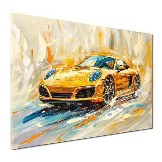 Sportwagen abstrakt gemalt mit Energie und Farbe Wandbild