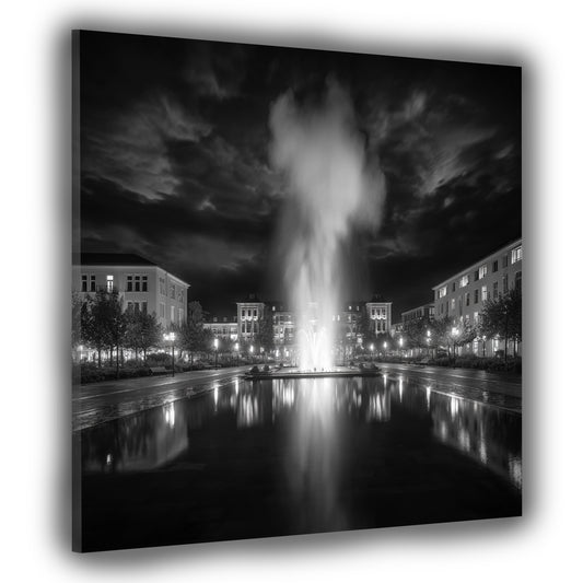 Springbrunnen Stadtarchitektur Wiesbaden schwarz weiß Wandbild