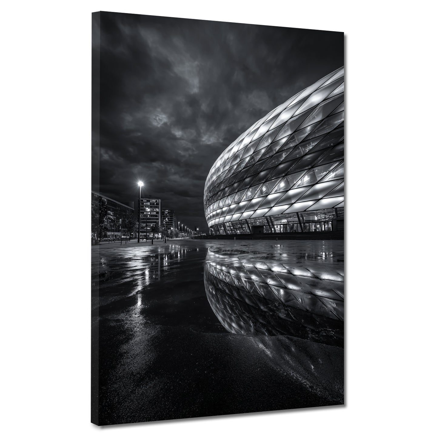 Stadion Allianz München schwarz weiß Wandbild