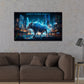 Stier Investment Geld Skyline Trading money never sleeps Wandbild