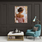 Stilvolle Frau von hinten mit Hochsteckfrisur modern Wandbild