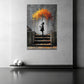 Street Art Kind auf Treppe mit Regenschirm Wandbild
