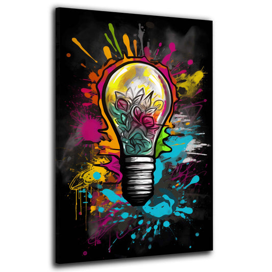 Street Art Lichtidee mit moderner Farbexplosion Wandbild