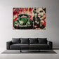 Street Art VW Oldtimer vor mexikanischer Wand mit Ikonen Wandbild