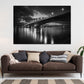 Theodor-Heuss-Brücke Mainz Sonnenuntergang schwarz weiß Wandbild