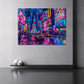 Times Square im Regen Neon Graffiti Wandbild