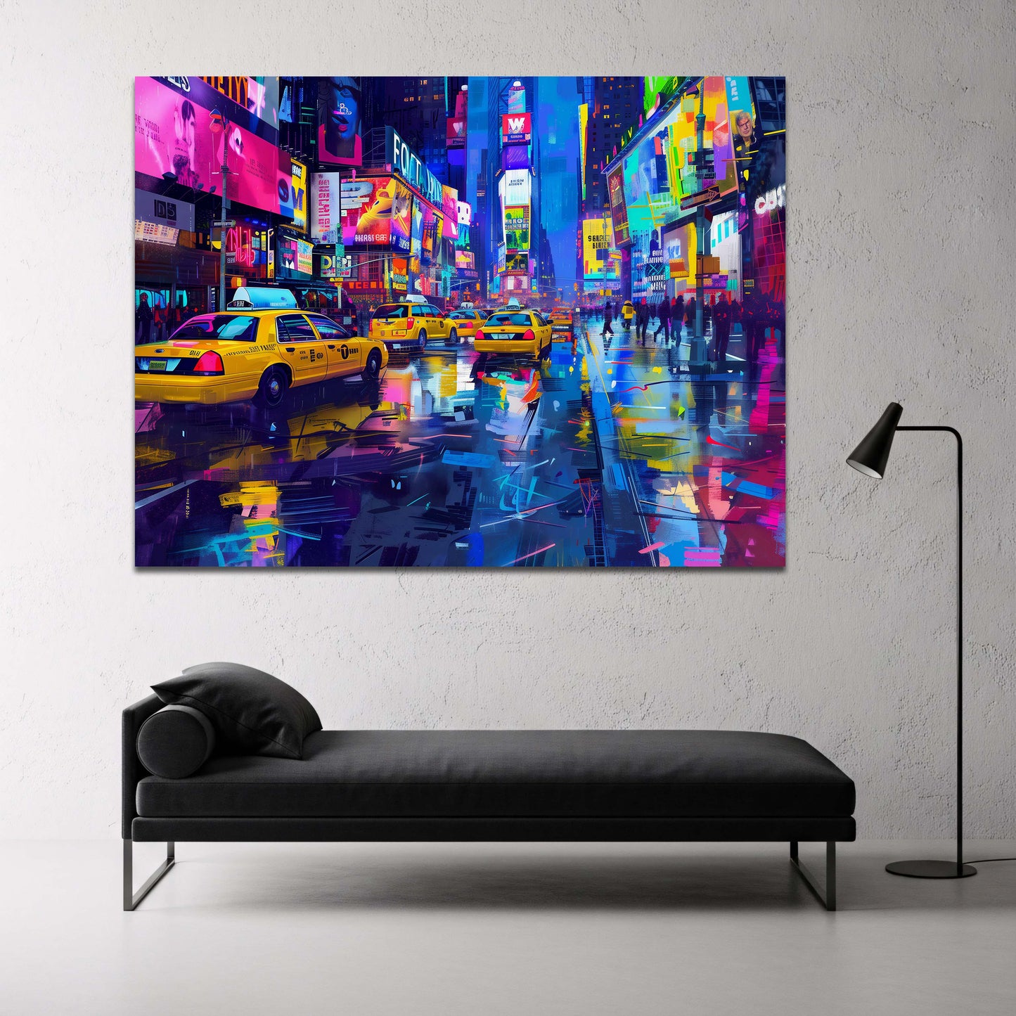Times Square New York Neon Graffiti Wandbild