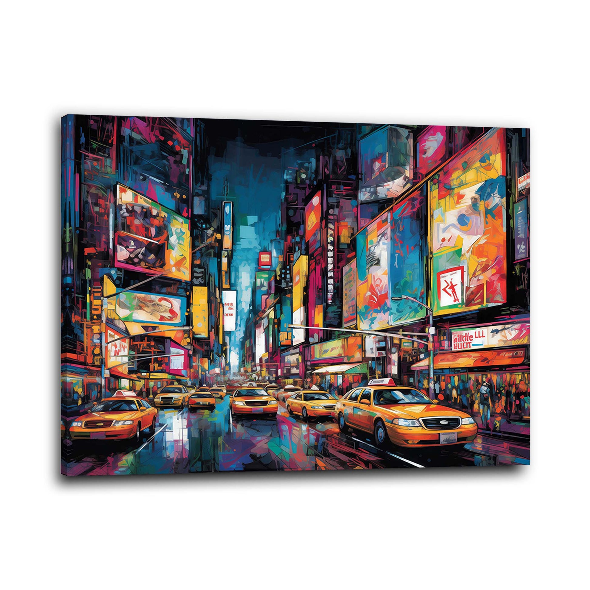 Times Square Taxireihe Neon Graffiti Wandbild
