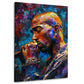 Tupac Porträt im Pop Art Stil Wandbild