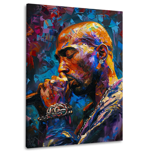 Tupac Porträt im Pop Art Stil Wandbild
