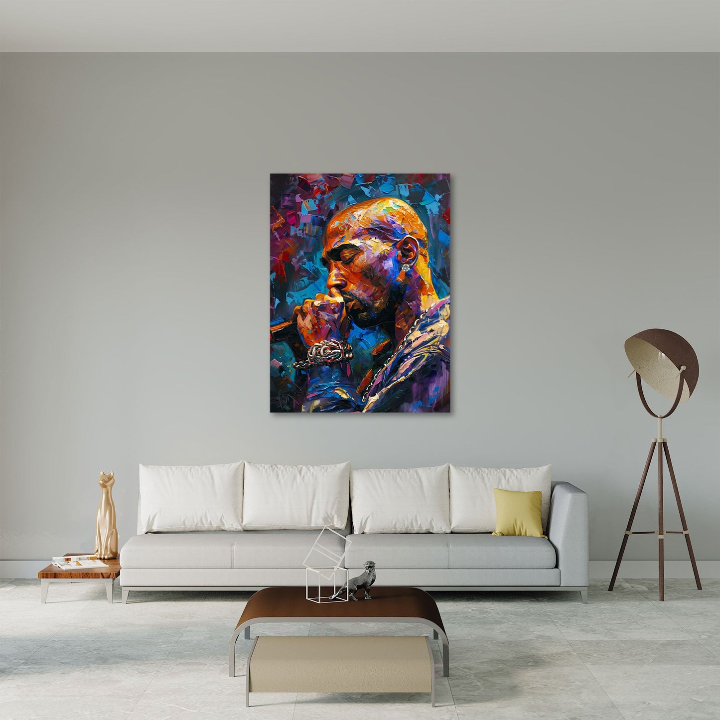 Tupac Porträt im Pop Art Stil Wandbild