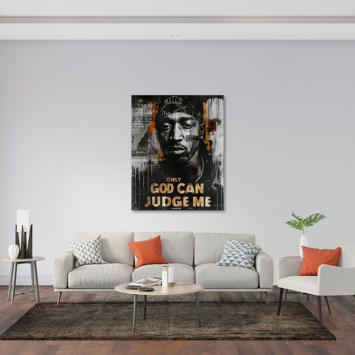 Tupac legendäres Porträt Only God Can Judge Me Wandbild