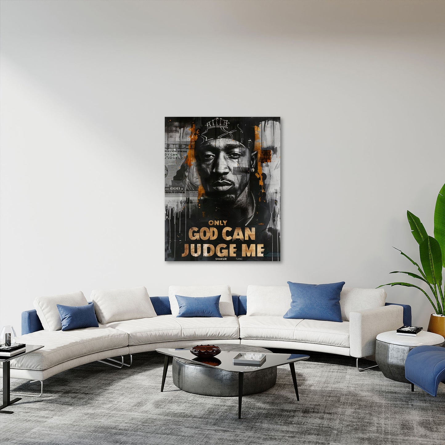 Tupac legendäres Porträt Only God Can Judge Me Wandbild