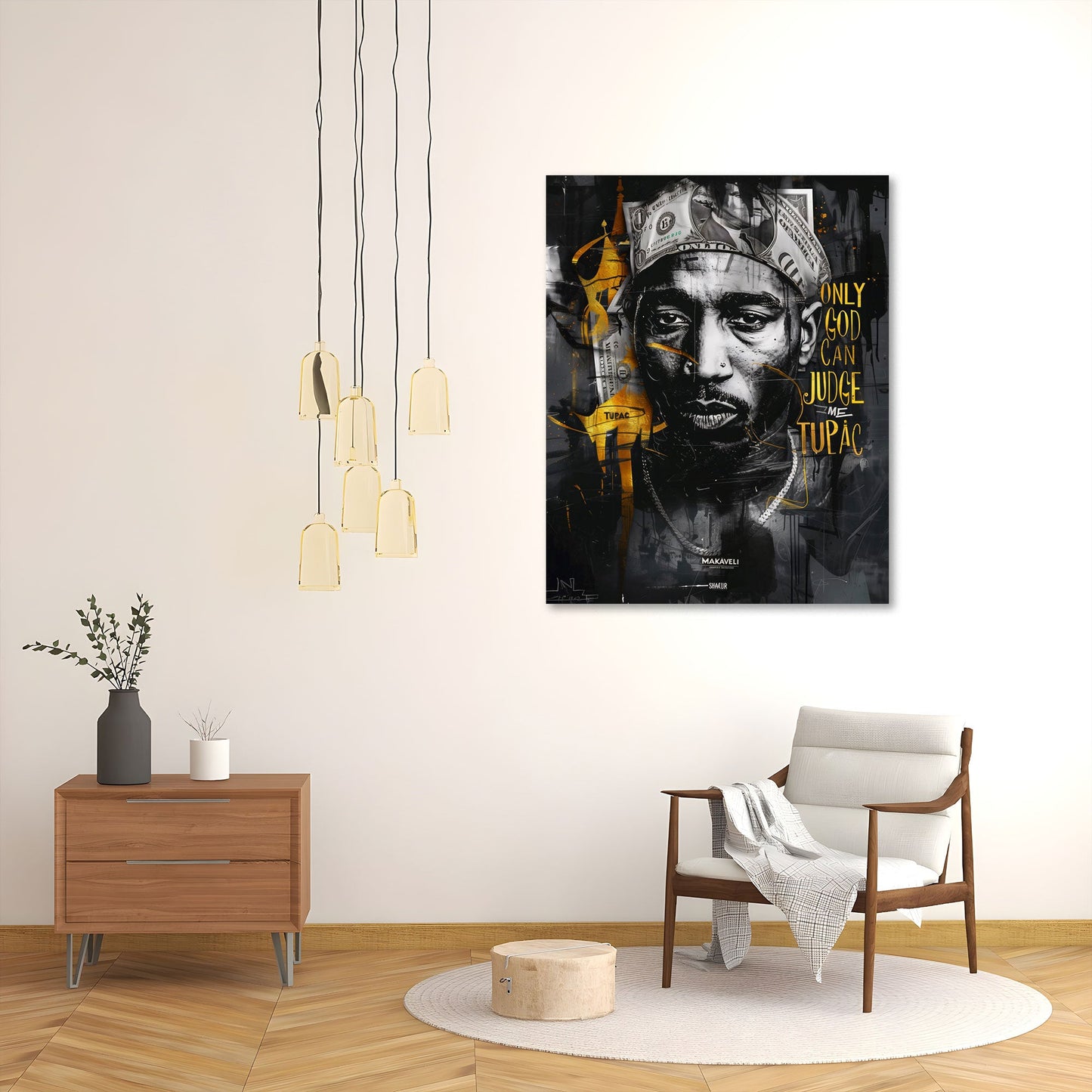 Tupac Only God Can Judge Me ikonisches Porträt Wandbild