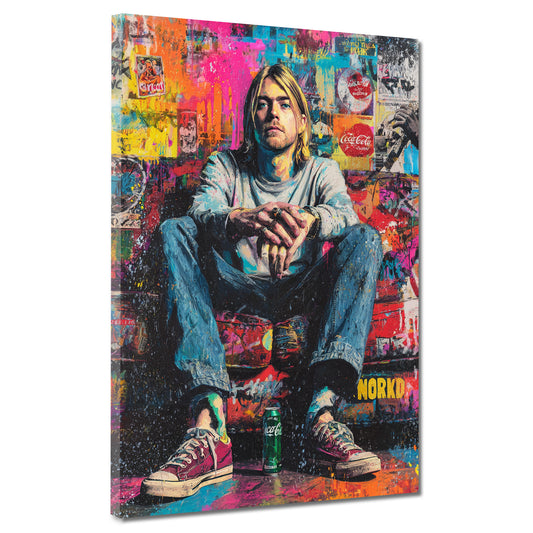 Urban Musikikone Grunge Look Cobain Wandbild