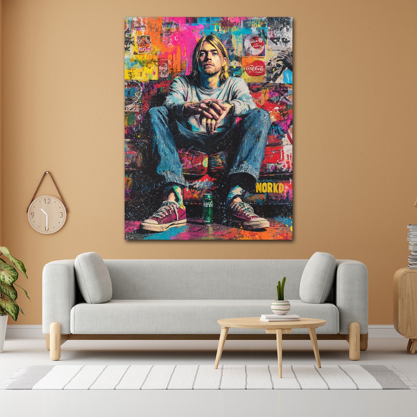 Urban Musikikone Grunge Look Cobain Wandbild