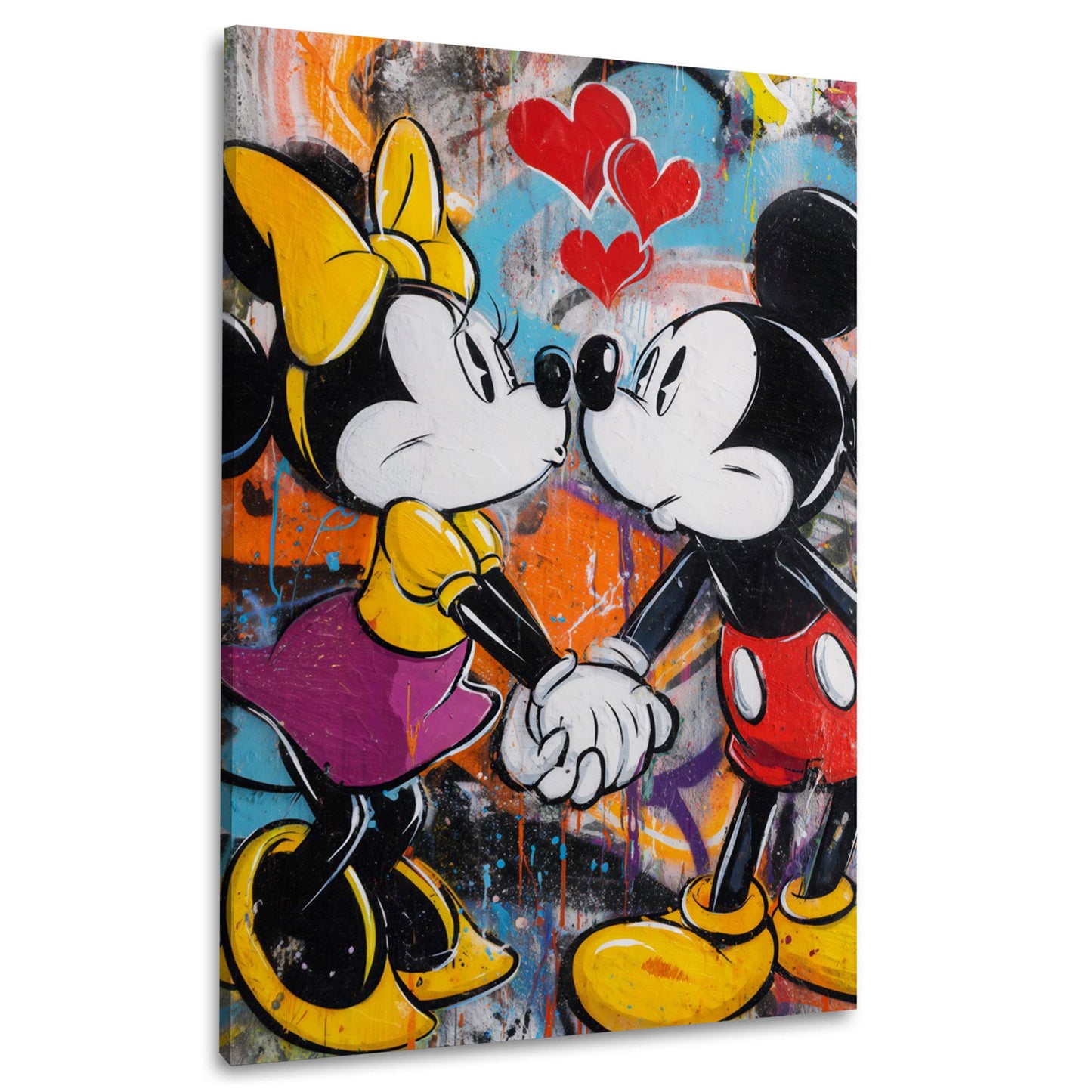 Verliebtes Maus Paar Pop Art mit großen Herzen Wandbild