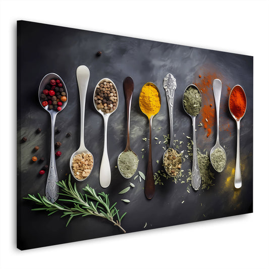 Vielfalt der Gewürze Kochkunst Wandbild