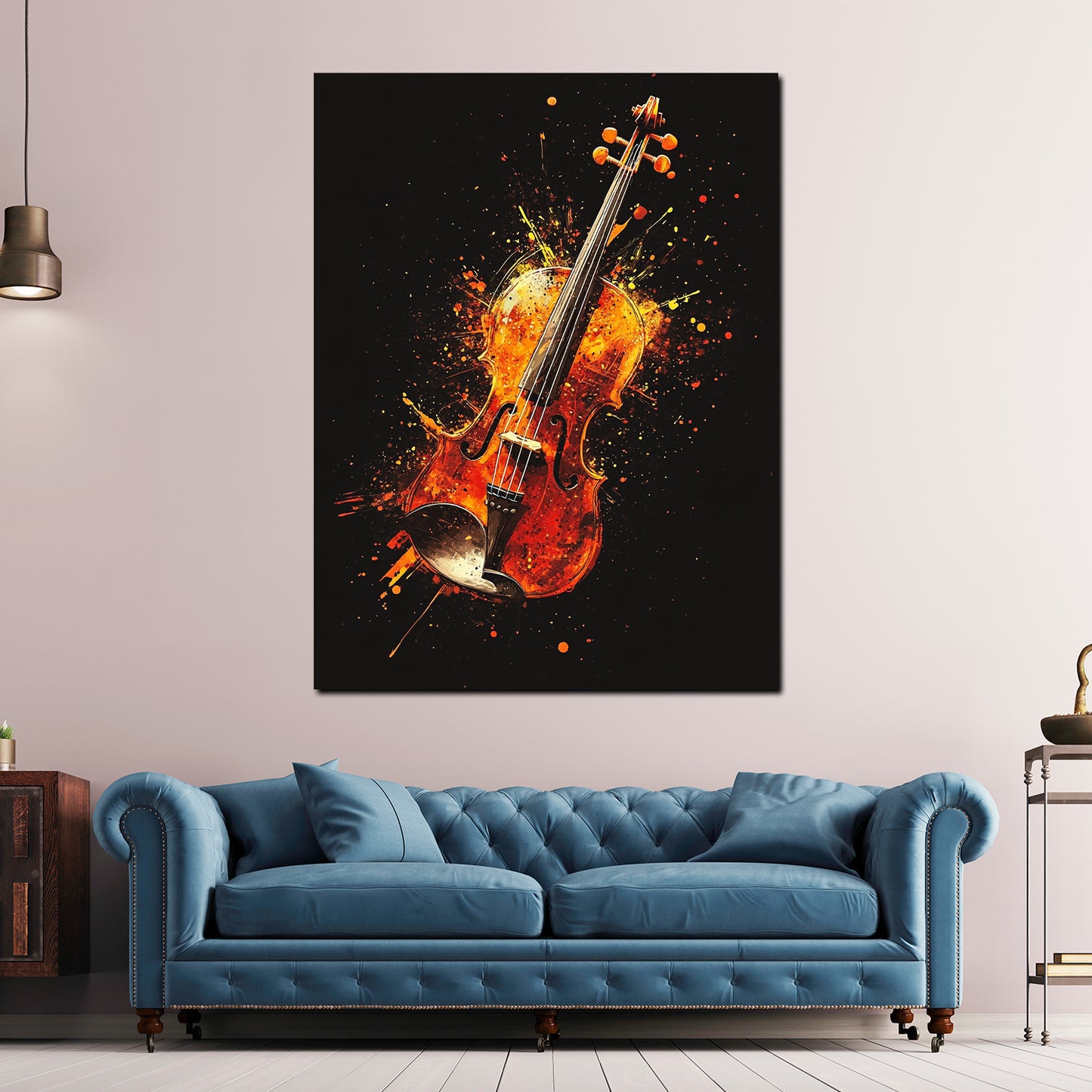 Violine Explosion Dynamik Wandbild