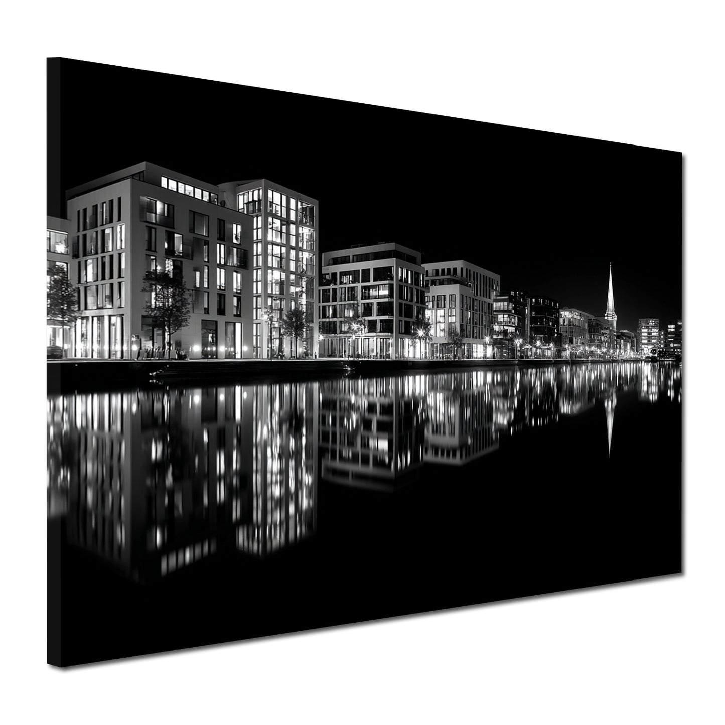 Wahrzeichen Bremen moderne Skyline schwarz weiß Wandbild