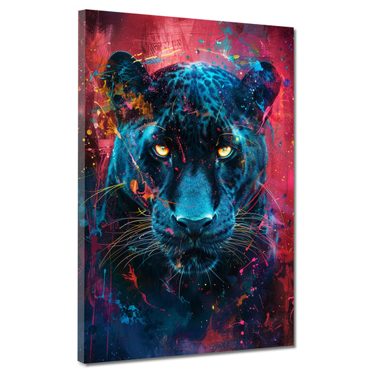 Wandbild Kunstwerk Pop Art Panther intensiv modern farbenfroh