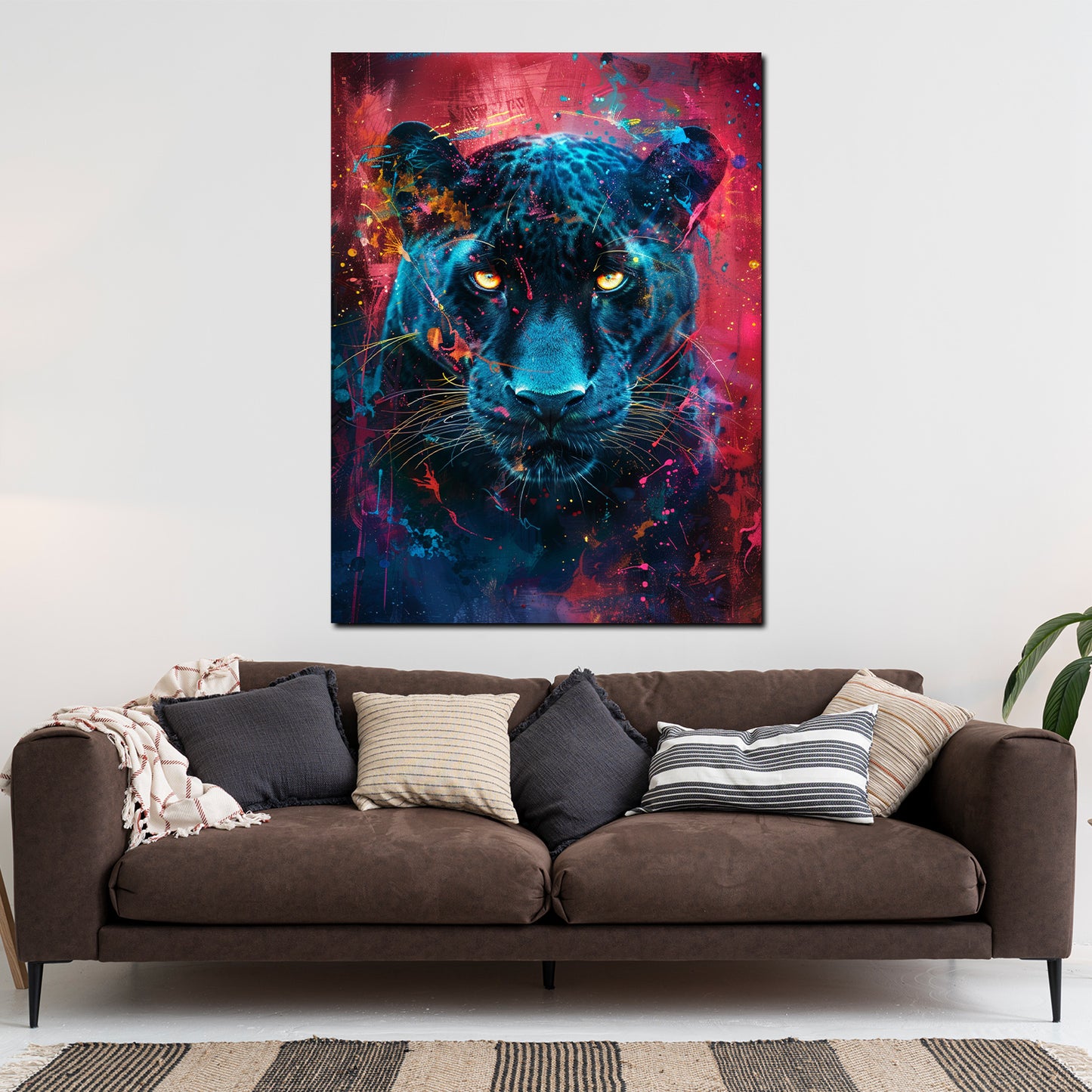 Pop Art Panther intensiv modern farbenfroh Wandbild Kunstwerk