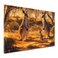 Wildnis Kängurufamilie Sonnenuntergang Wandbild