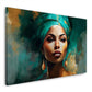 Wunderschönes Frauenportrait mit Turban ausdrucksstark Wandbild