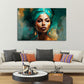 Wunderschönes Frauenportrait mit Turban ausdrucksstark Wandbild