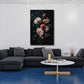 Elegantes Blumen Wandbild im Hochformat im Wohnraum