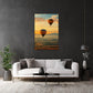 Landschaft Wandbild mit Ballons als Blickfang im hellen Wohnraum