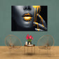 Abstract Gold Lips Wandbild Kunstwerk