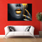 Abstract Gold Lips Wandbild Kunstwerk