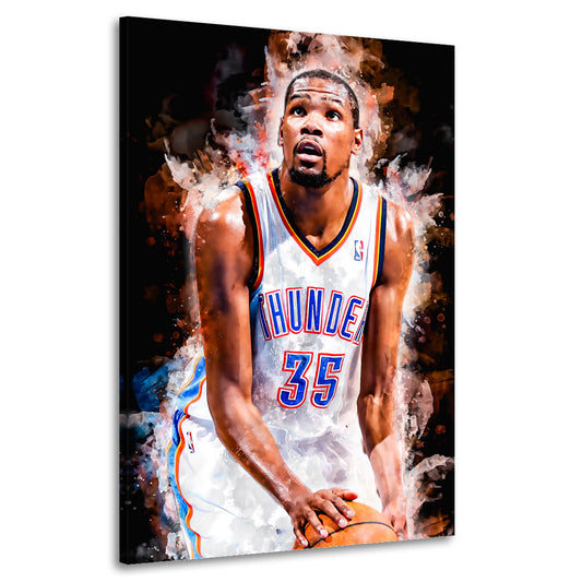Wandbild Kunstwerk Basketball, Kevin Durant Abstract Style