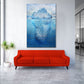 Wandbild Kunstwerk Eisberg Success Blue Style Motivation, Büro