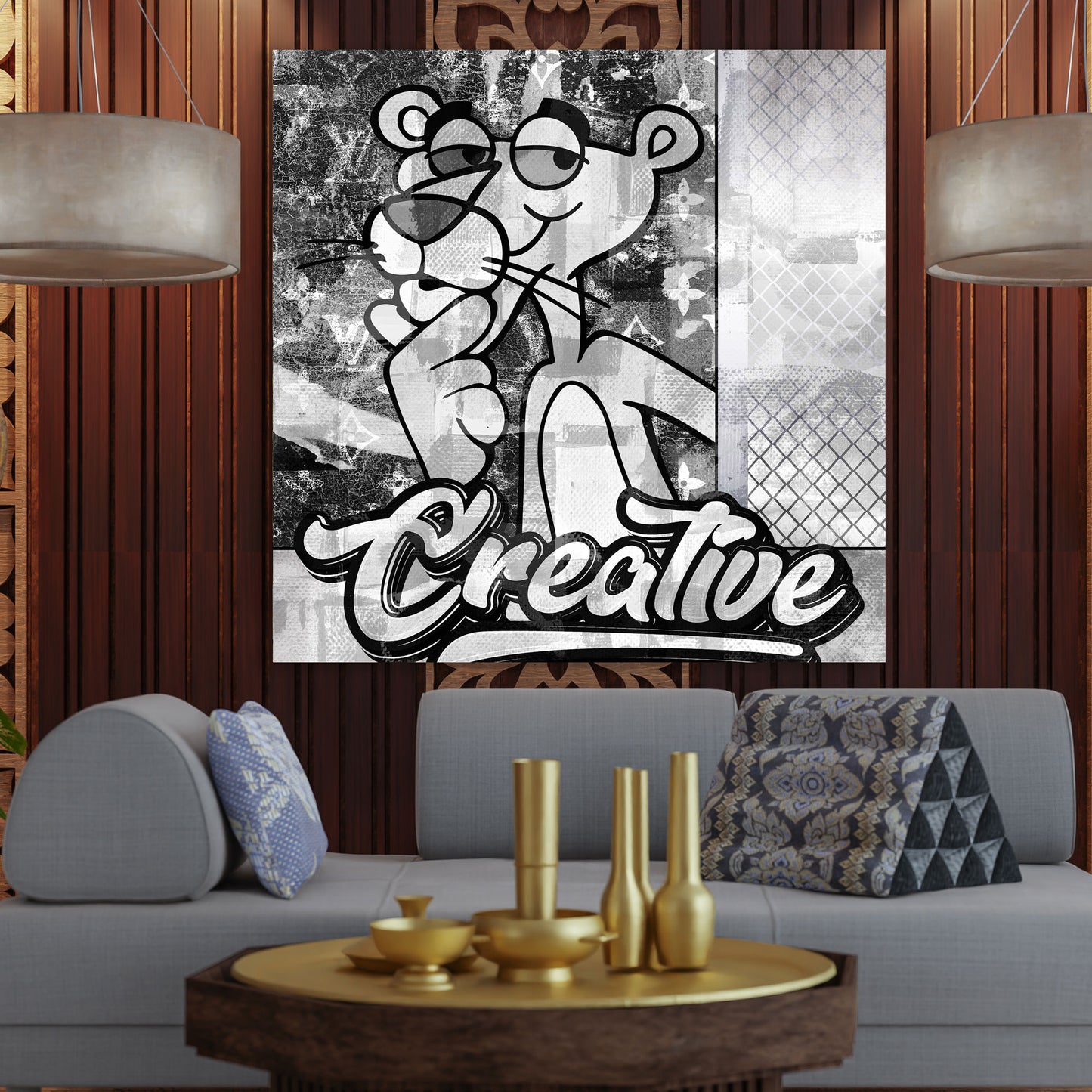 Wandbild Kunstwerk Fantastic Creativ Panther Street Art Comic