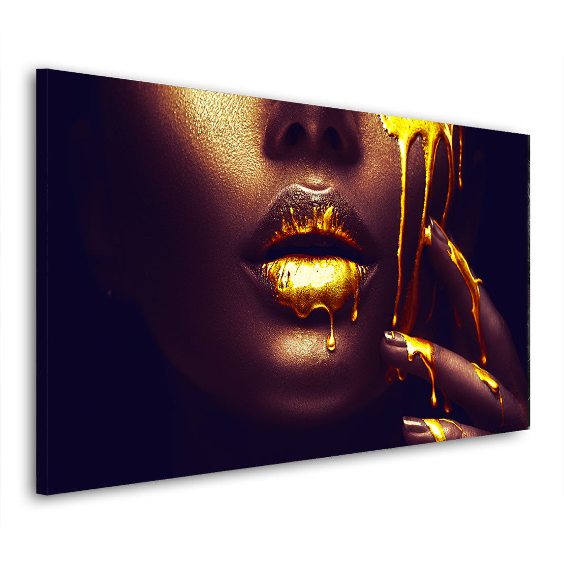 Frau, Gesicht, Gold Edition Wandbild Kunstwerk