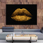 Frau Sensual Golden Lips Wandbild Kunstwerk