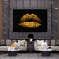 Frau Sensual Golden Lips Wandbild Kunstwerk