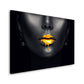 Lippen Gesicht Gold Lips Wandbild Kunstwerk