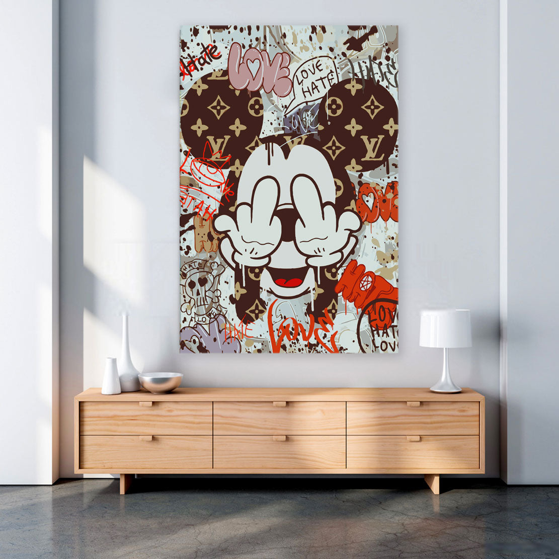 Wandbild Kunstwerk Mickey Vintage Style, Comic