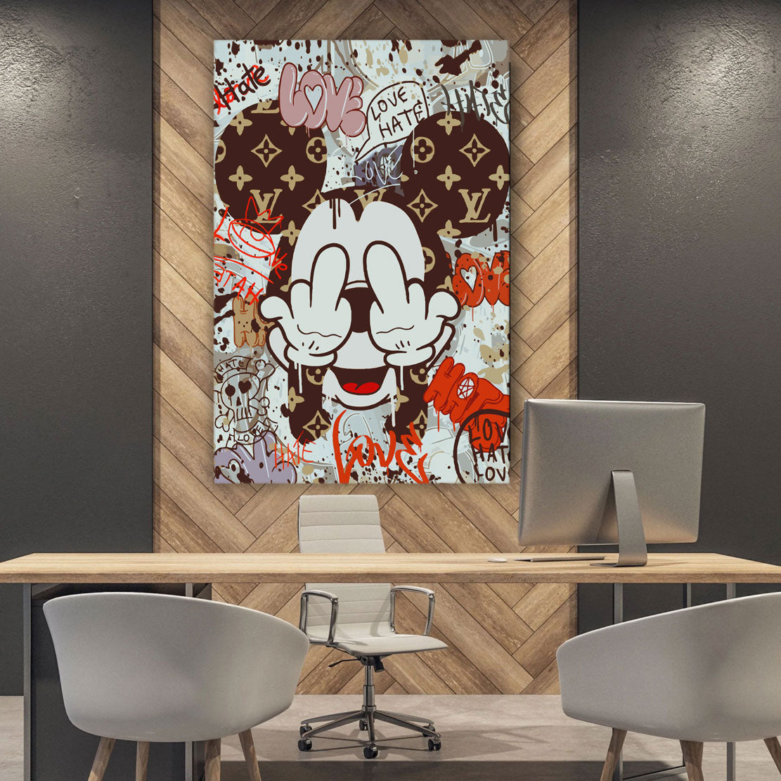 Wandbild Kunstwerk Mickey Vintage Style, Comic