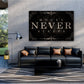 Money Never Sleeps Silver Black Style, Motivation Wandbild Kunstwerk