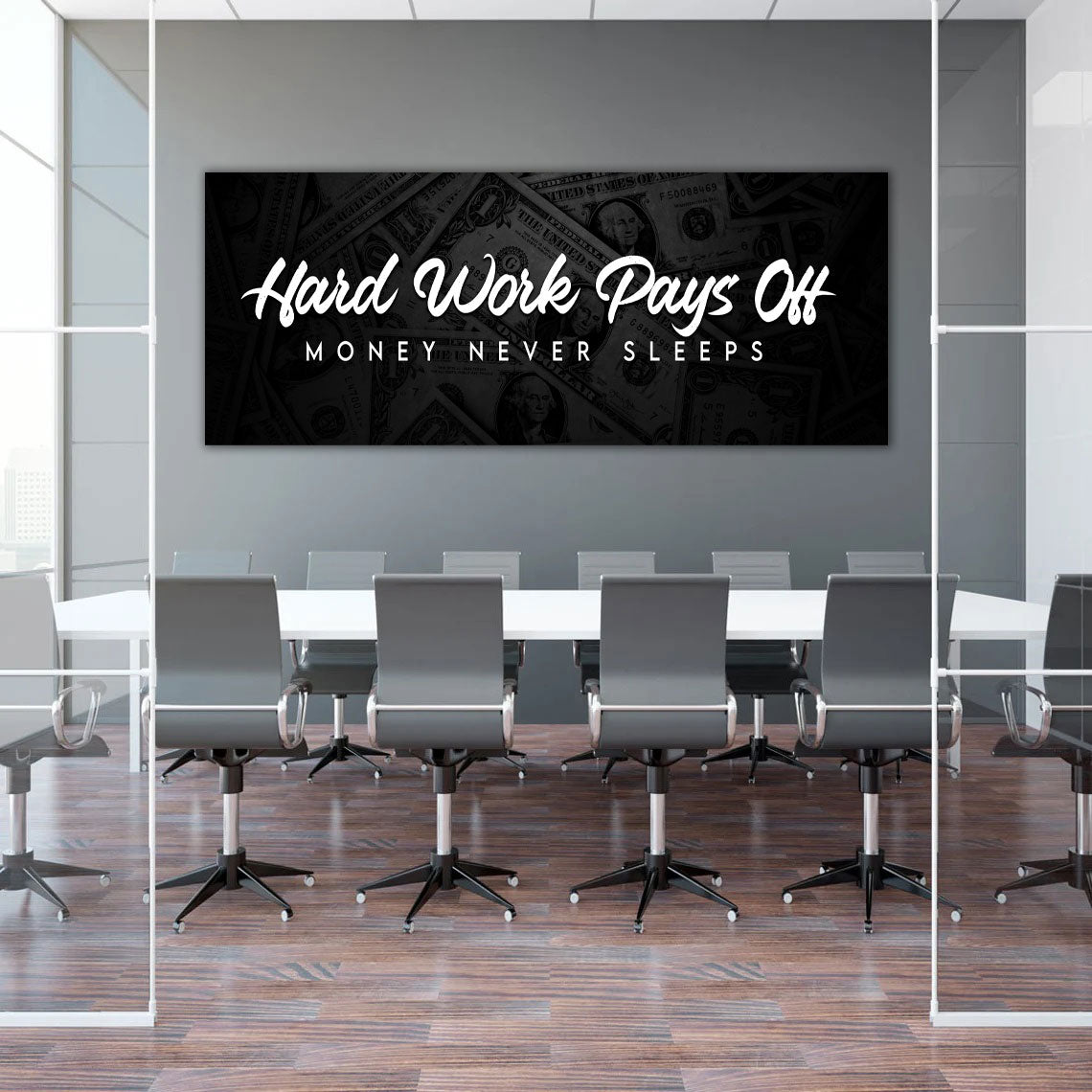 Motivation, Hard Work Pays Off Wandbild Kunstwerk