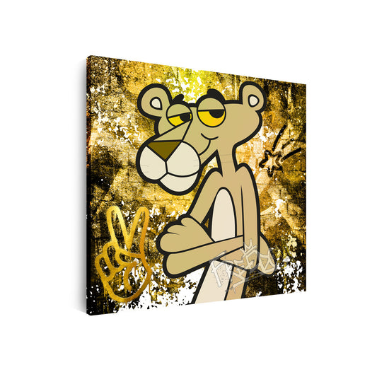 Wandbild Kunstwerk Peace Panther Pop Art Comic