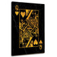 Wandbild Kunstwerk Poker Spielkarte Dame Gold Edition, Pop Art