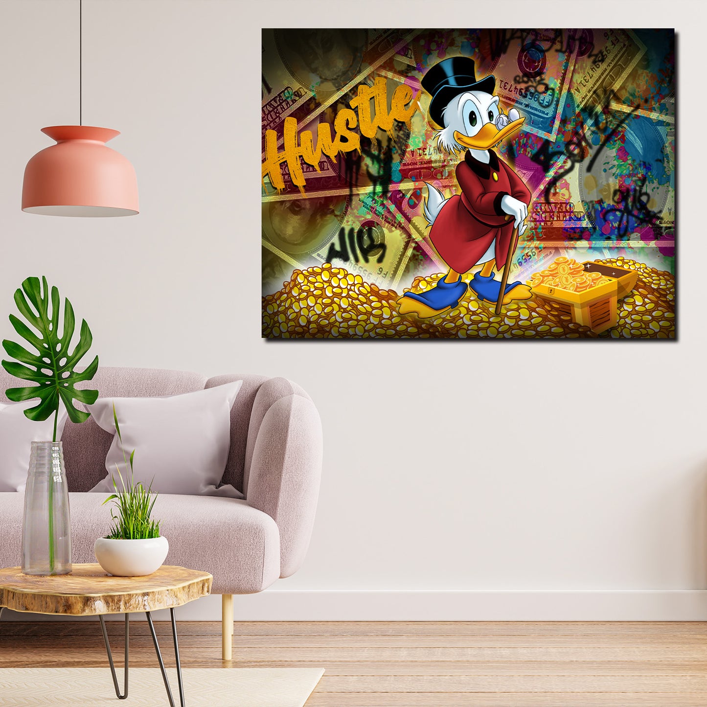 Wandbild Kunstwerk Pop Art Dagobert HUSTLE